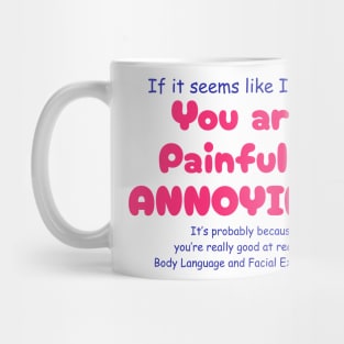 Funny Sayings My Body Language Graphic Humor Original Artwork Silly Gift Ideas Mug